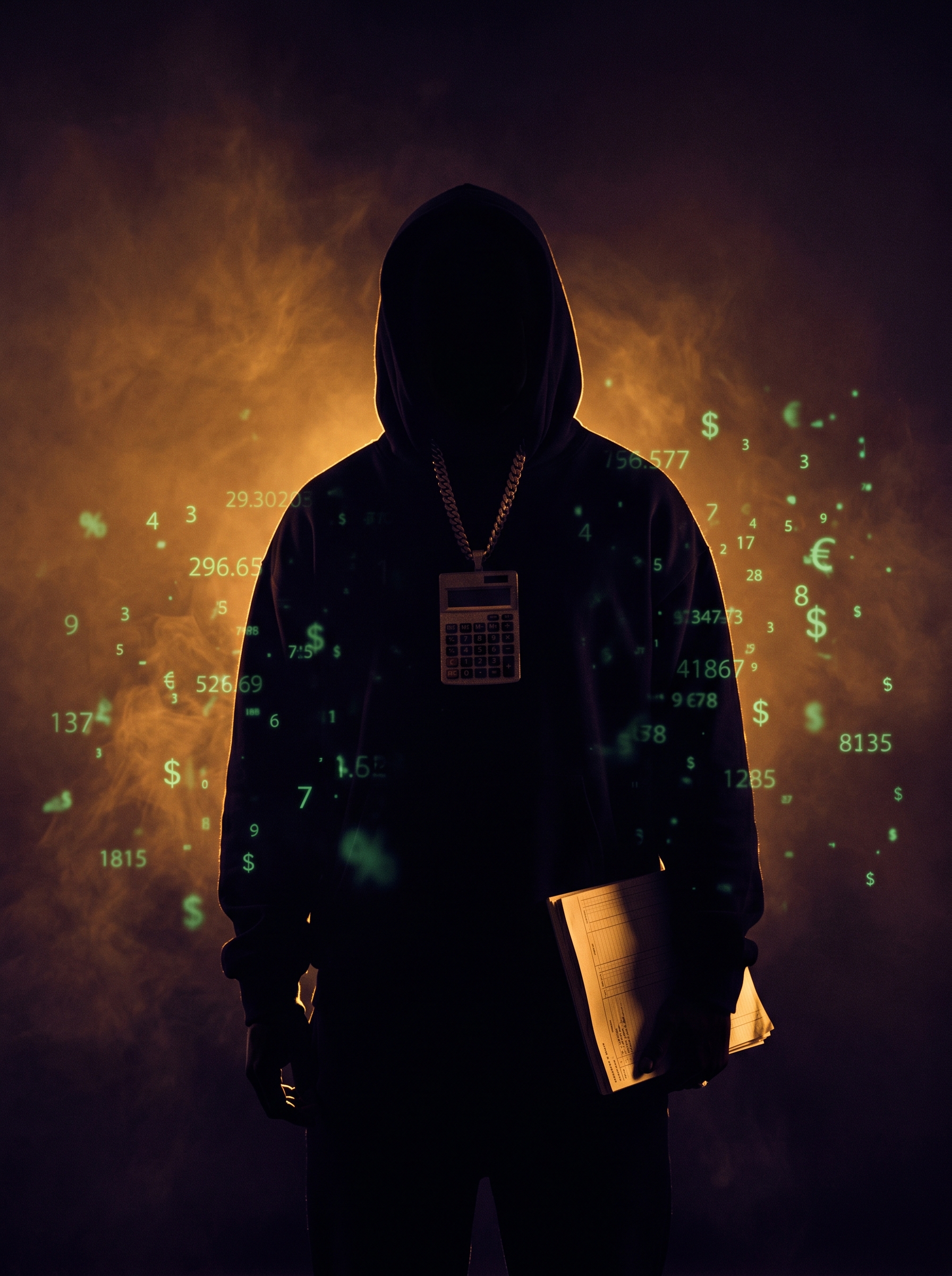 Silhouette of Lil' Ledger on stage